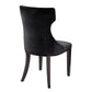 Manhattan Comfort Reine Black and Walnut Velvet Dining Chair