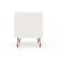 Manhattan Comfort Rockefeller 1.0 Mid-Century Modern Nightstand with 1-Drawer in White 101GMC1 810025592875
