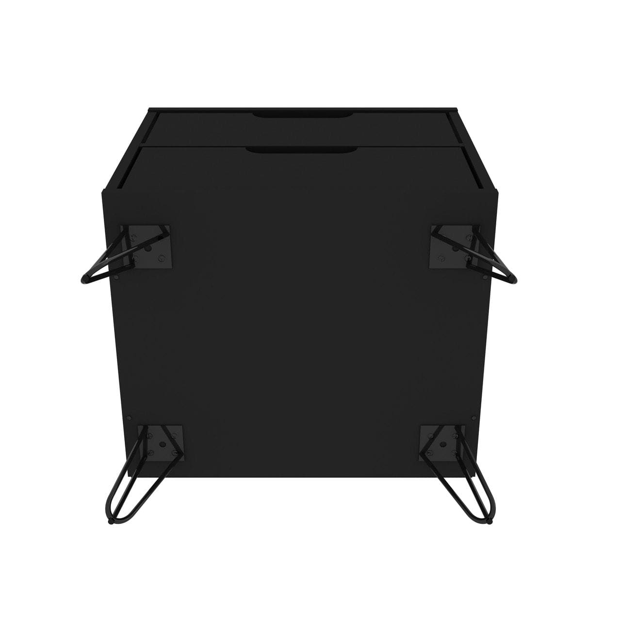 Manhattan Comfort Rockefeller 2.0 Mid-Century Modern 2-Drawer Nightstand in Black 102GMC2 810025592950