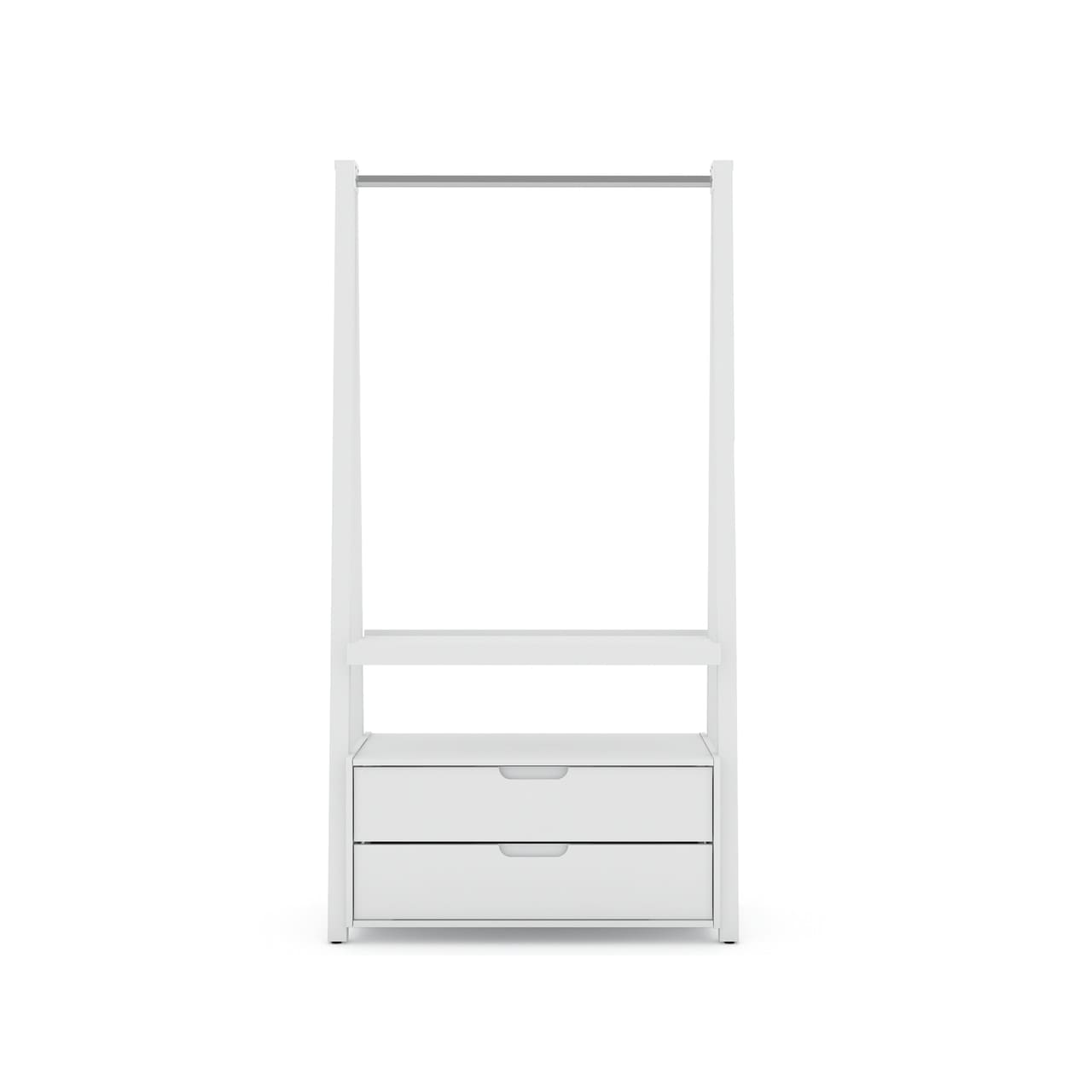 Manhattan Comfort Rockefeller Mid-Century Modern 2-Drawer Open Wardrobe Armoire Closet in White 105GMC1 810025593155