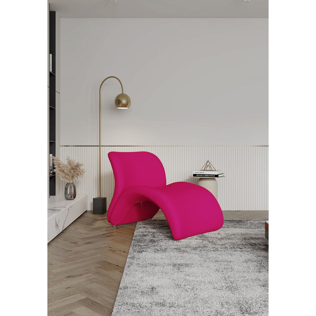 Manhattan Comfort Rosebud Fuchsia Wool Blend Accent Chair - 