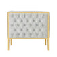Manhattan Comfort Vector Grey and Gold Velvet Accent Chair -