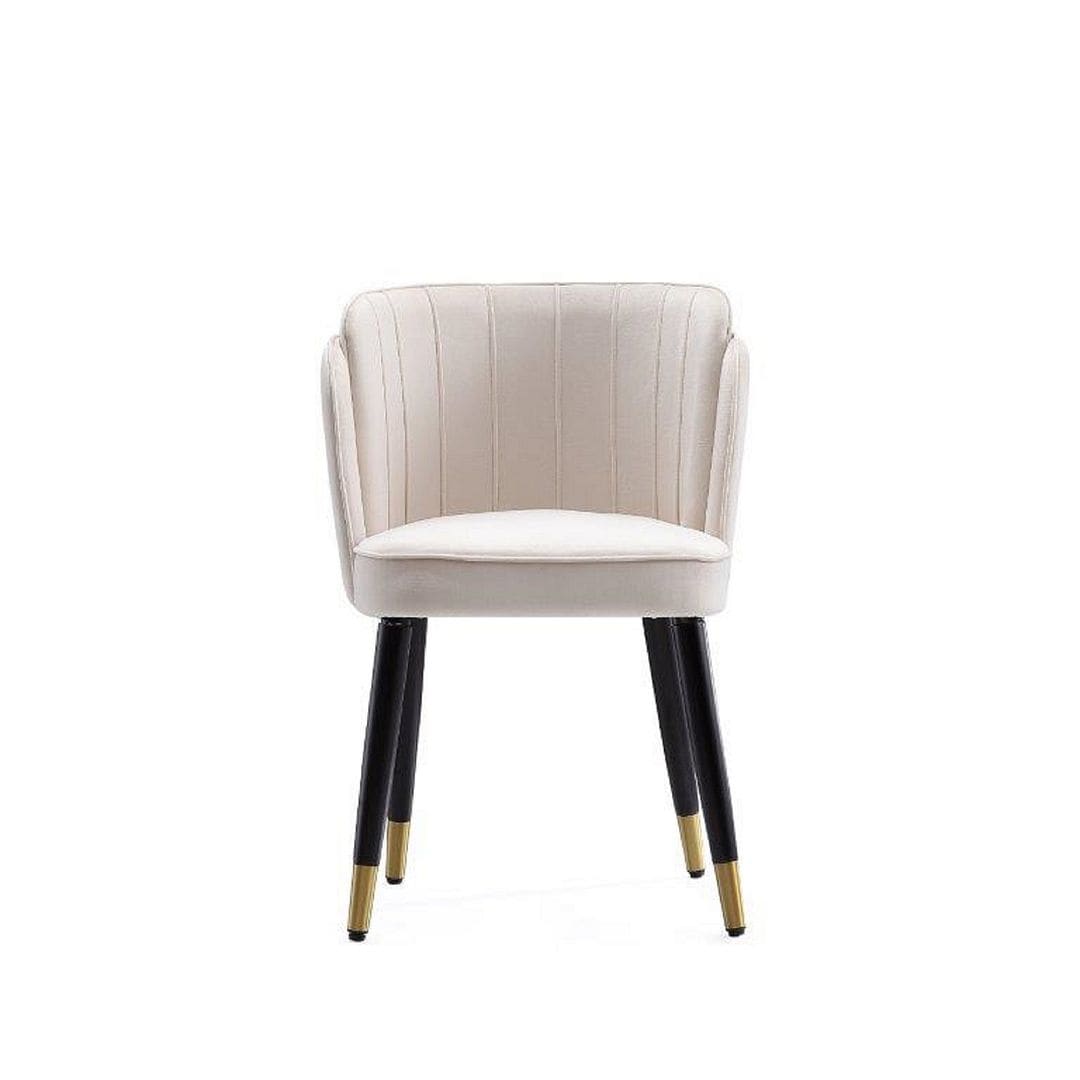 Manhattan Comfort Zephyr Velvet Dining Chair in Cream - 