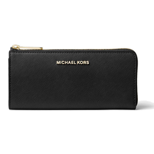 Michael Kors Jet Set Continental Leather Wallet - Black - 