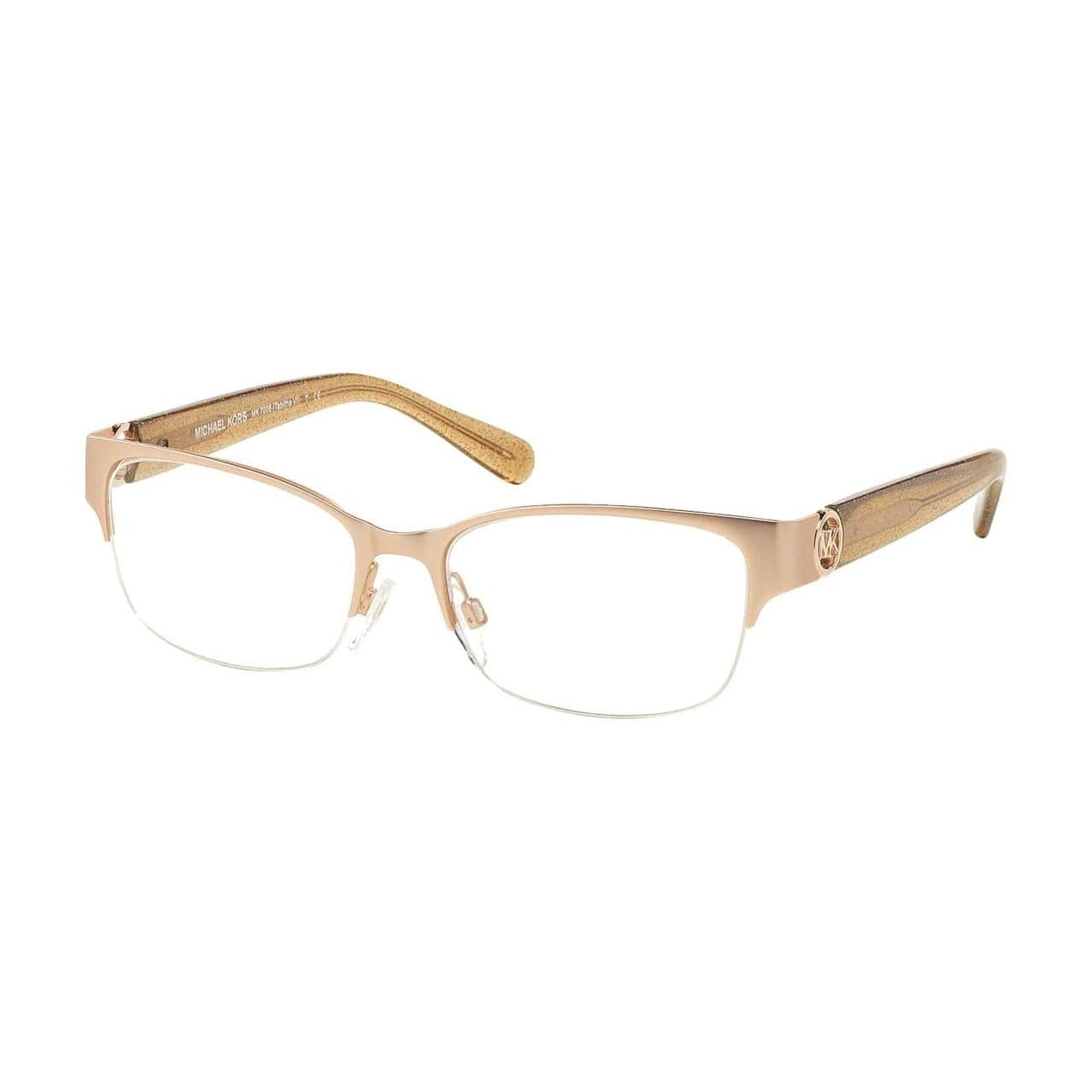 Michael Kors MK 7006-1073 Tabitha VI Satin Rose Gold Taupe Glitter Square Metal Eyeglasses 725125949668