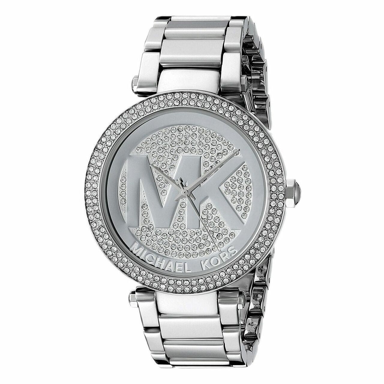 Michael Kors MK5925 Parker Stainless Steel Silver Crystal Pave Dial Women's Watch 796483082472