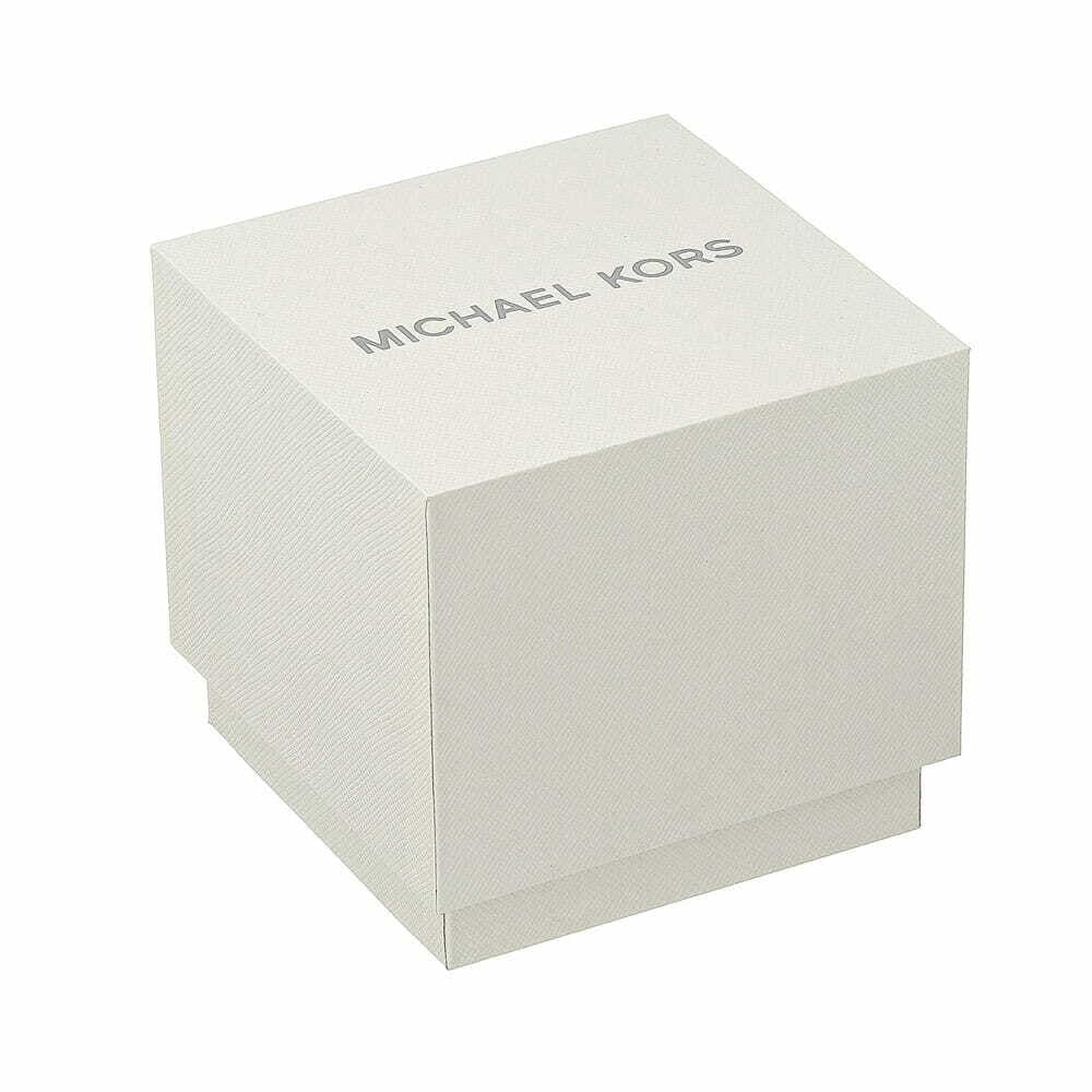Michael Kors MK6703 Channing Gold Bezel Black Dial Women's Black Silicone Quartz Watch 4549097922315