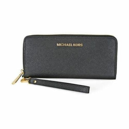Michael Kors Women’s Travel Black Leather Continental Wallet