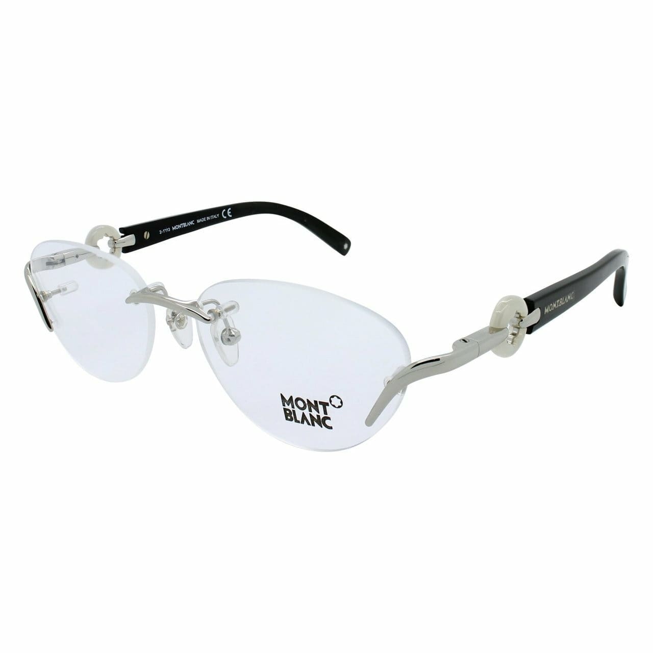 Montblanc MB0441-016 Silver/Black Rimless Women's Round Eyeglasses Frames 664689591343