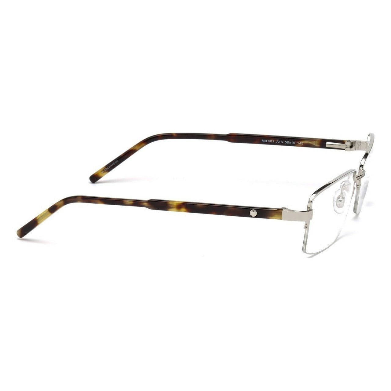 Montblanc MB581-A16 Palladium Tortoise Semi-Rimless Men's Eyeglasses Frames 664689704019