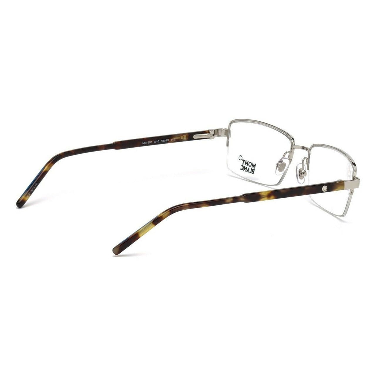Montblanc MB581-A16 Palladium Tortoise Semi-Rimless Men's Eyeglasses Frames 664689704019