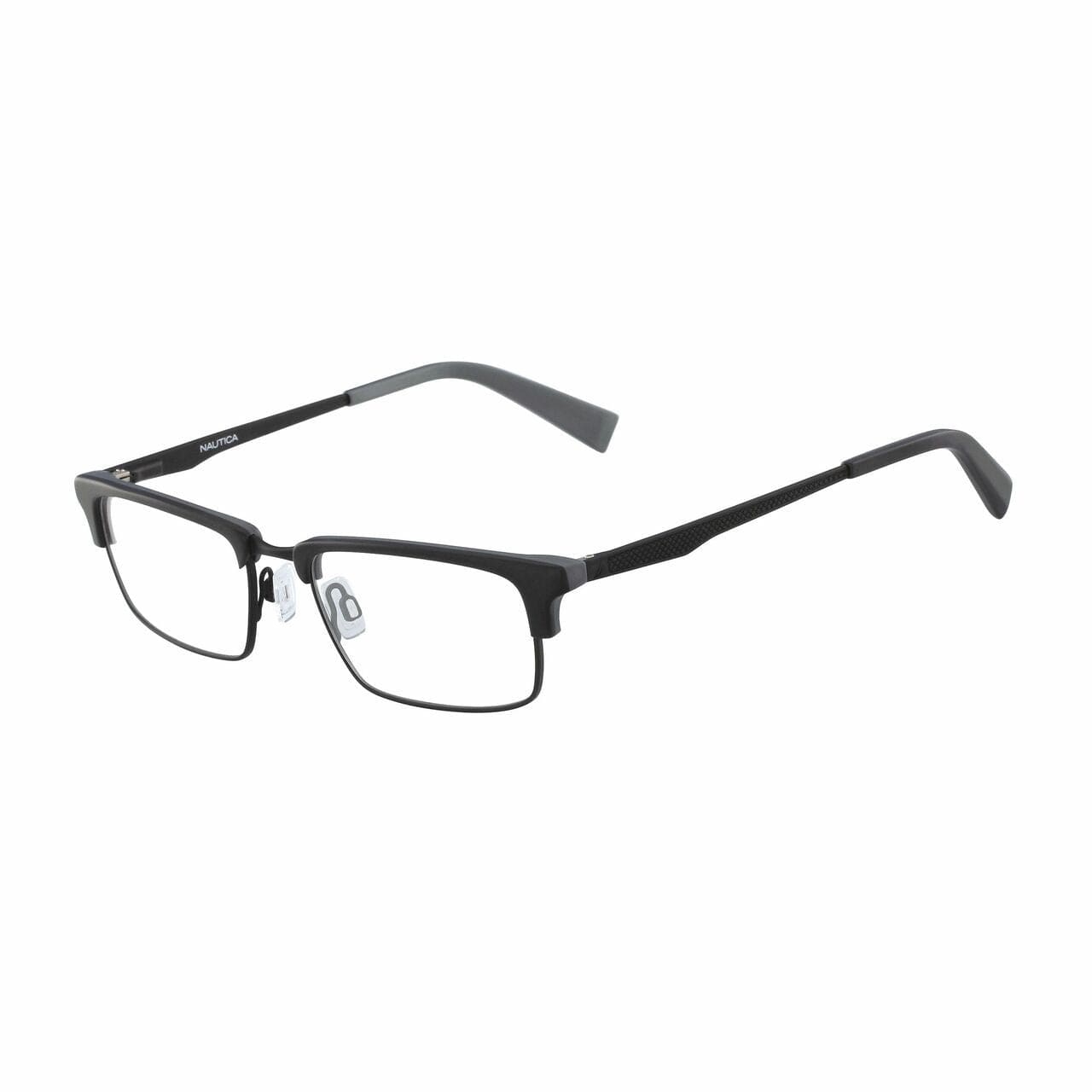 Nautica N8123-005 Matte Black Rectangular Men's Acetate Eyeglasses 688940453737