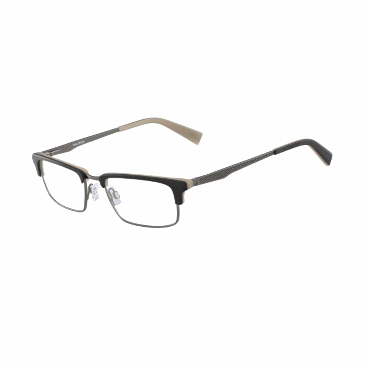 Nautica N8123-311 Matte Brown Rectangular Men's Acetate Eyeglasses 688940453744