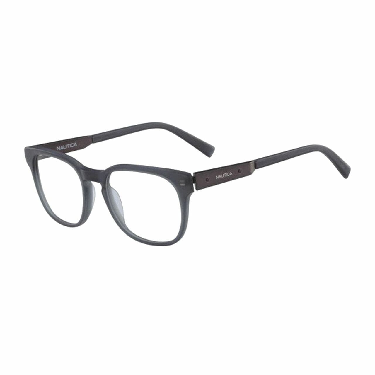 Nautica N8136-034 Matte Grey Square Men's Plastic Eyeglasses 688940457896