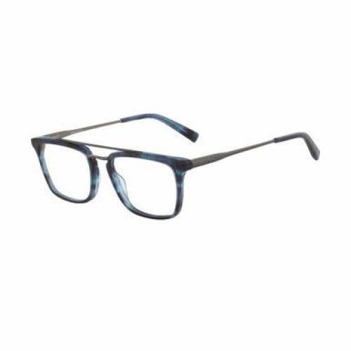 Nautica N8143-445 Navy Horn Square Men’s Metal Eyeglasses - 