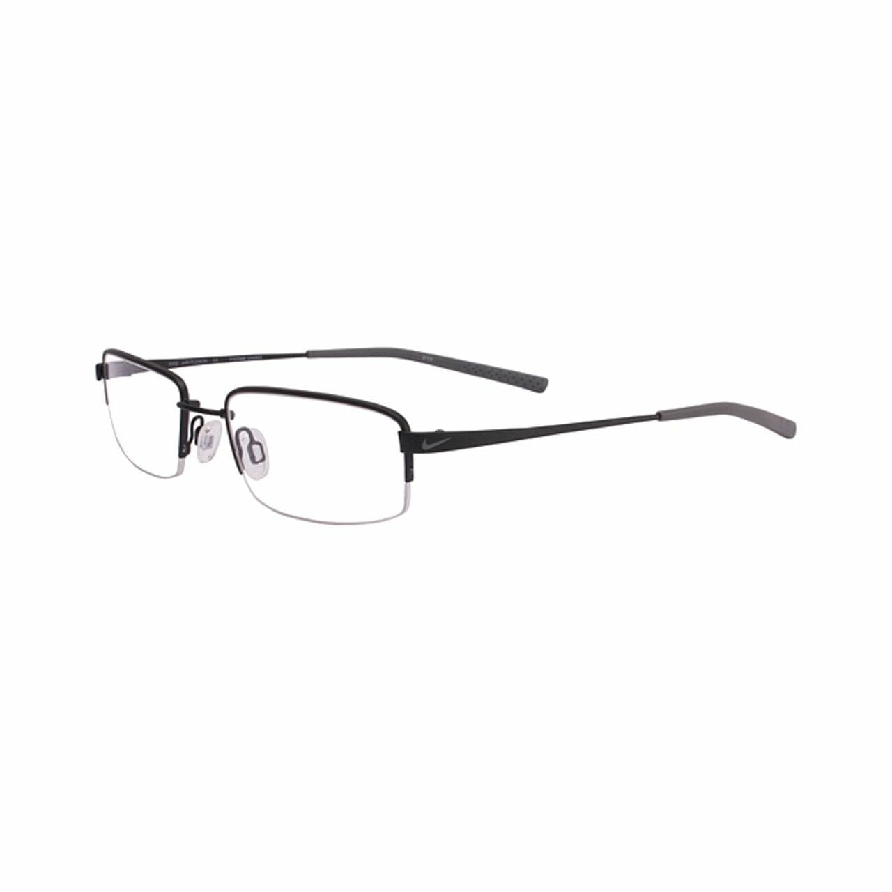 Nike 4192-007 Black Chrome Rectangular Men's Metal Eyeglasses 708129368376