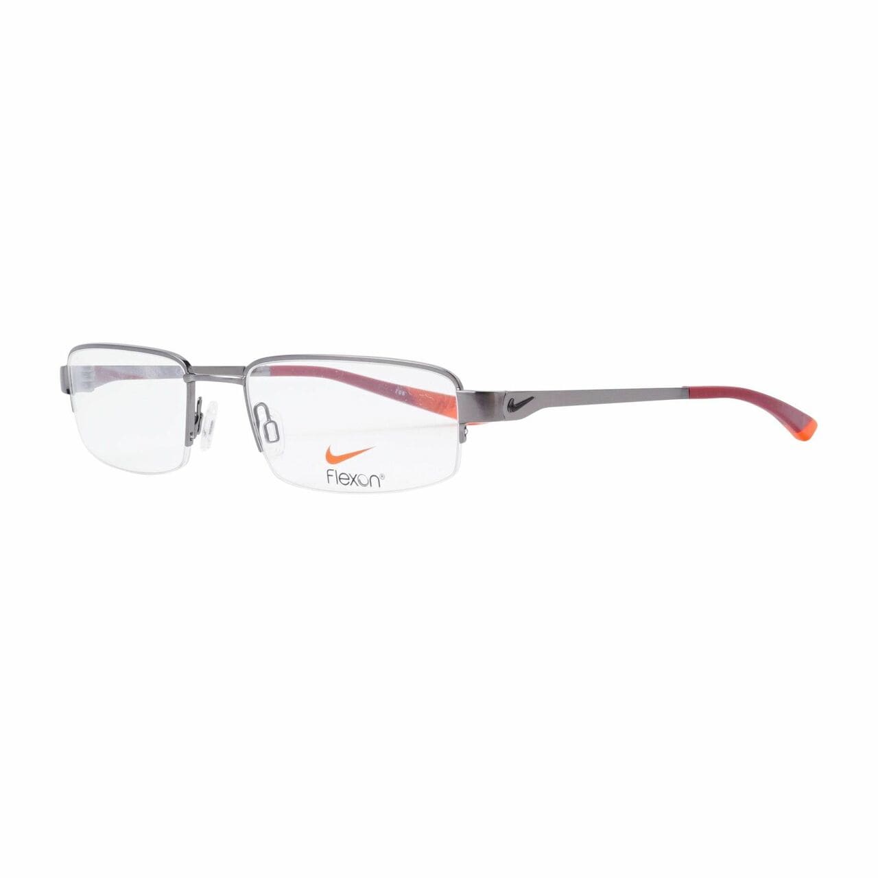 Nike 4271-035 Brushed Gunmetal Team Red Rectangular Flexon Eyeglasses 886895238892