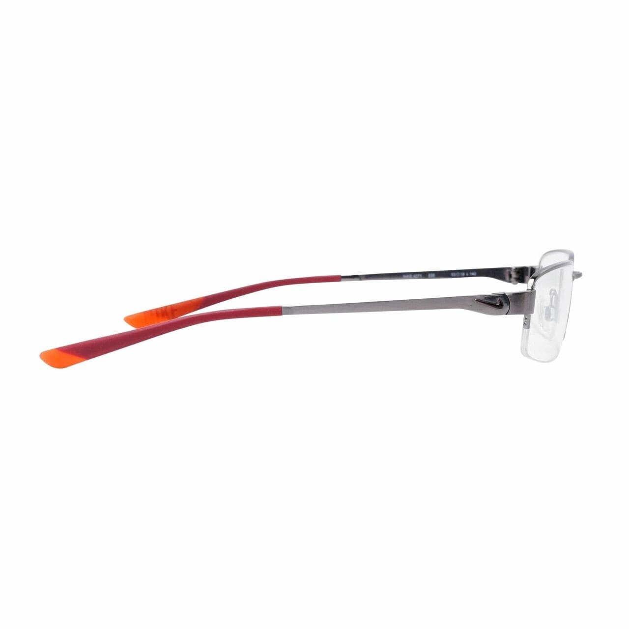Nike 4271-035 Brushed Gunmetal Team Red Rectangular Flexon Eyeglasses 886895238892