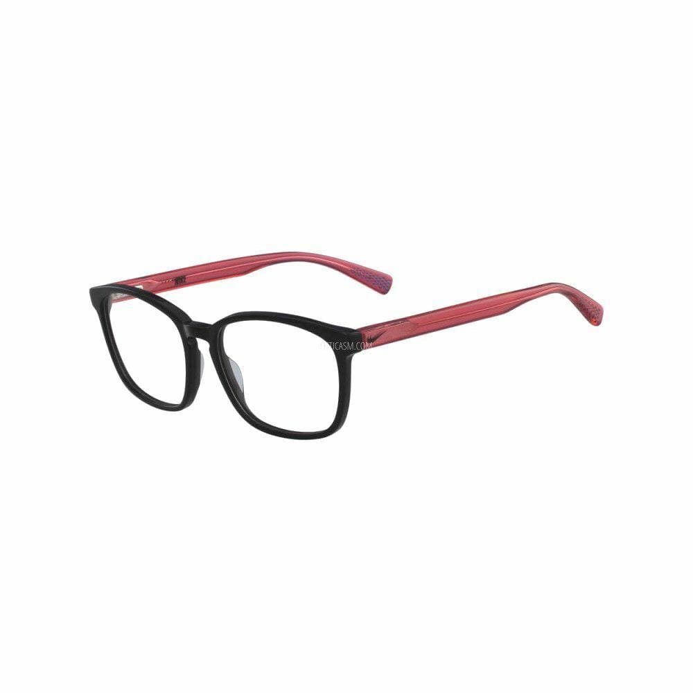 Nike 5016-007 Black Red Square Unisex Plastic Eyeglasses