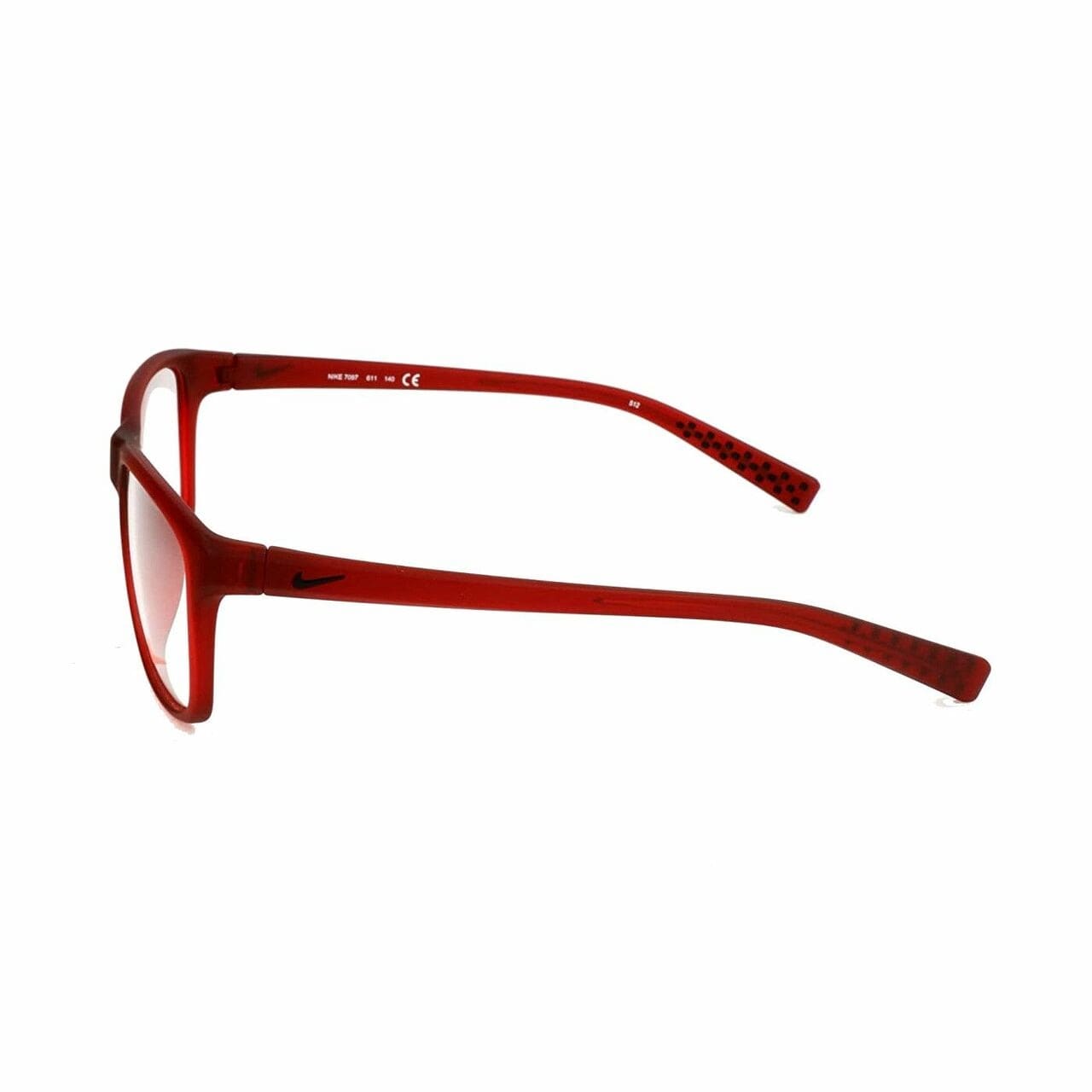 Nike 7097-611 Matte Team Red Wolf Grey Square Plastic Eyeglasses 886895265027
