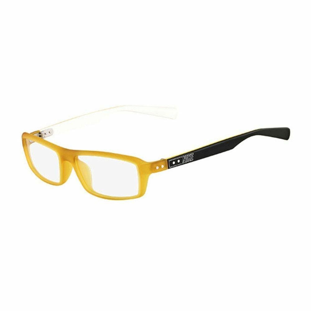 Nike 7220-710 Satin Golden Autumn Black Rectangular Men's Plastic Eyeglasses 883121898509