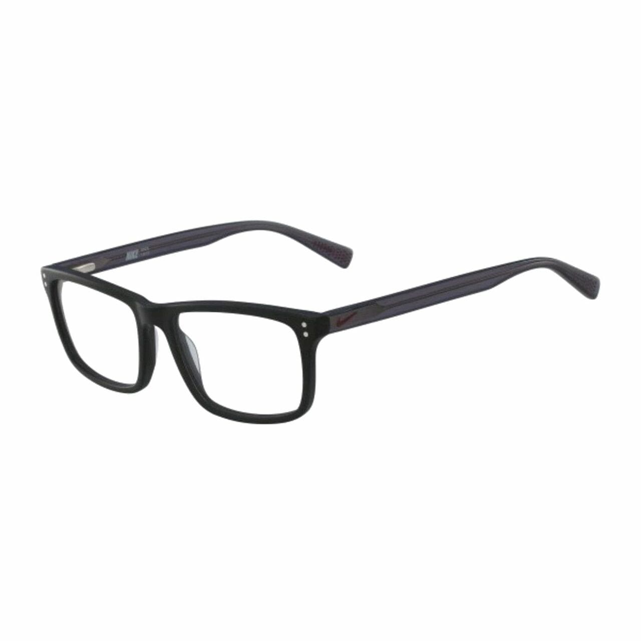 Nike 7238-002 Matte Black Grey Square Men's Plastic Eyeglasses 886895304276