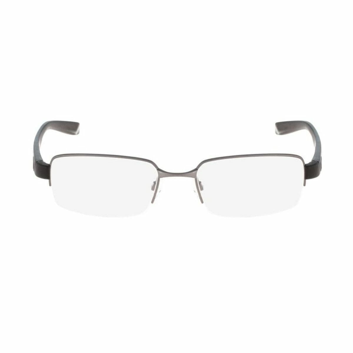 Nike 8169-070 Satin Gunmetal Black Men's Rectangular Metal Eyeglasses 886895222006