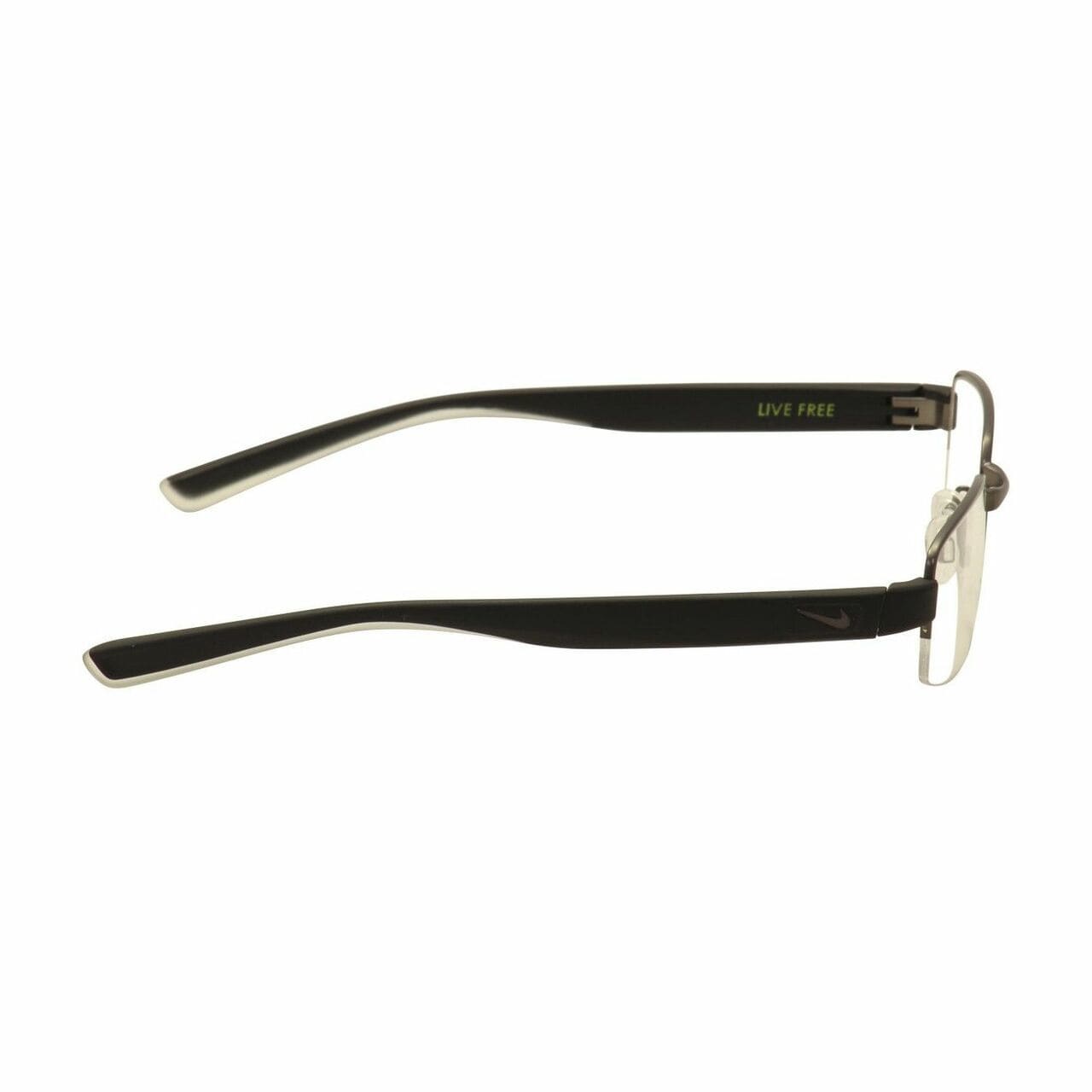 Nike 8169-070 Satin Gunmetal Black Men's Rectangular Metal Eyeglasses 886895222006