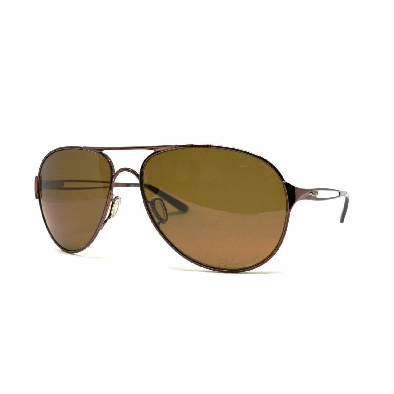 Oakley OO4054-05 Caveat Brunette Aviator Brown Polarized Metal Sunglasses 700285470306