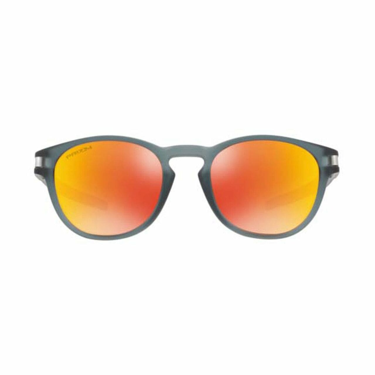 Oakley OO9349-2453 Latch Matte Crystal Black Round Prizm Ruby Lens Men's Sunglasses 888392353986