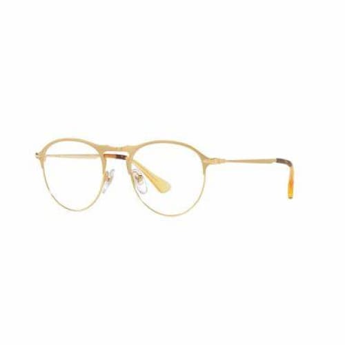 Persol PO7092V-1069 Matte Gold Round Metal Men’s Eyeglasses 