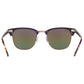 Ray-Ban RB3016-1221C3 Clubmaster Mineral Green Rainbow Flash Lens Acetate Sunglasses 8053672732030