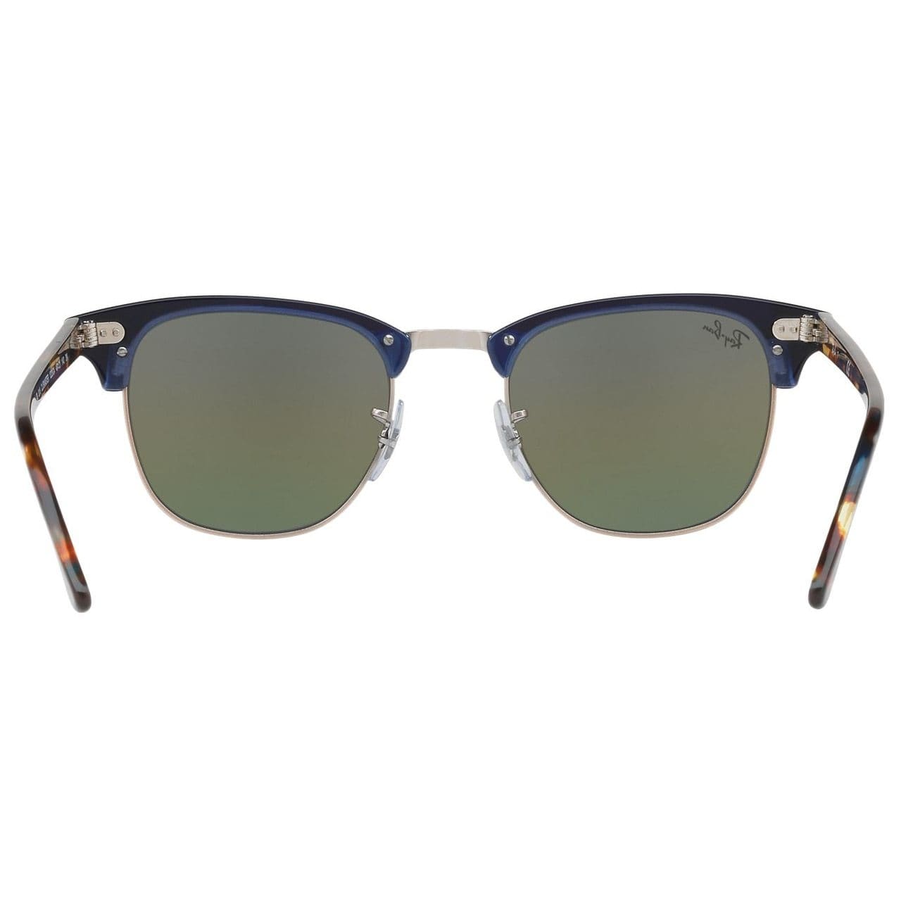Ray-Ban RB3016 1223C4 Clubmaster Classic Blue Frame Gold Rainbow Flash Lens Sunglasses 8053672732108