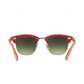 Ray-Ban RB3016M-12197O Clubmaster Wood Red Brown Square Copper Gradient Flash Sunglasses 8053672731965