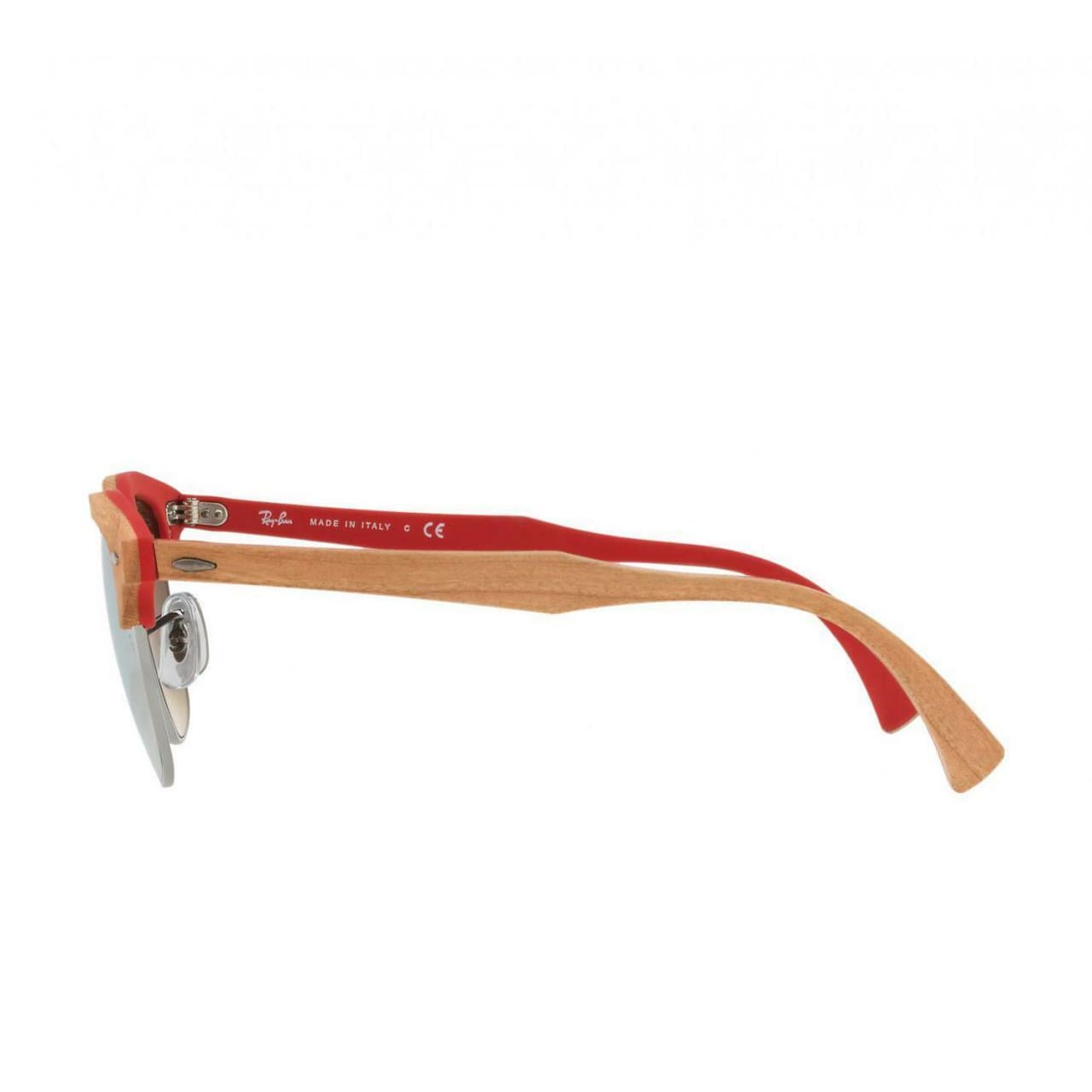 Ray-Ban RB3016M-12197O Clubmaster Wood Red Brown Square Copper Gradient Flash Sunglasses 8053672731965