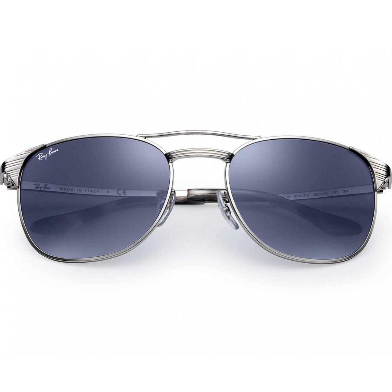 Ray-Ban RB3429M-003/R5 Signet Silver Square Blue Grey Classic Lens Sunglasses 8053672673678