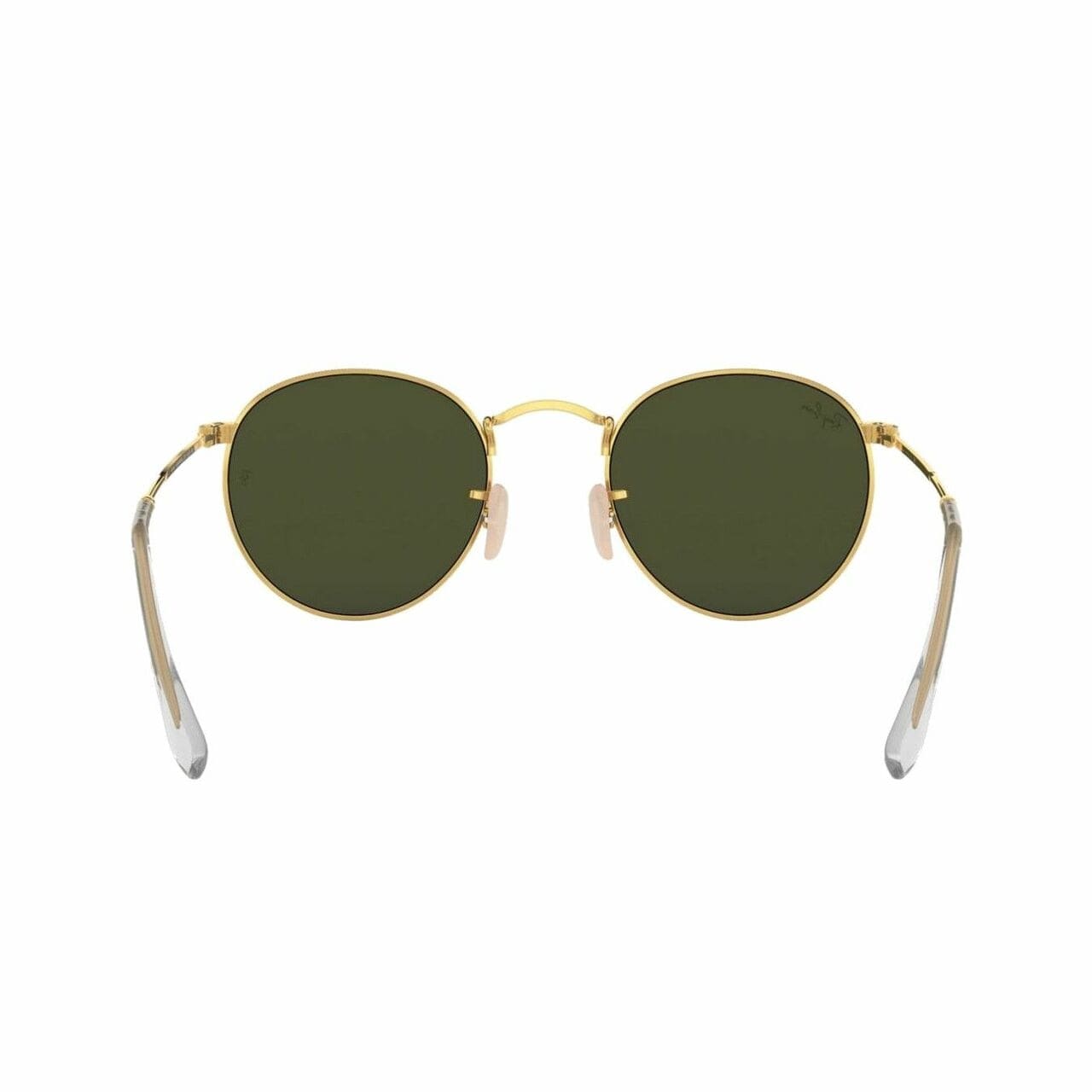 Ray-Ban RB3447-001 Round Metal Polished Gold Metal Green Classic G-15 Lens Sunglasses 805289439899
