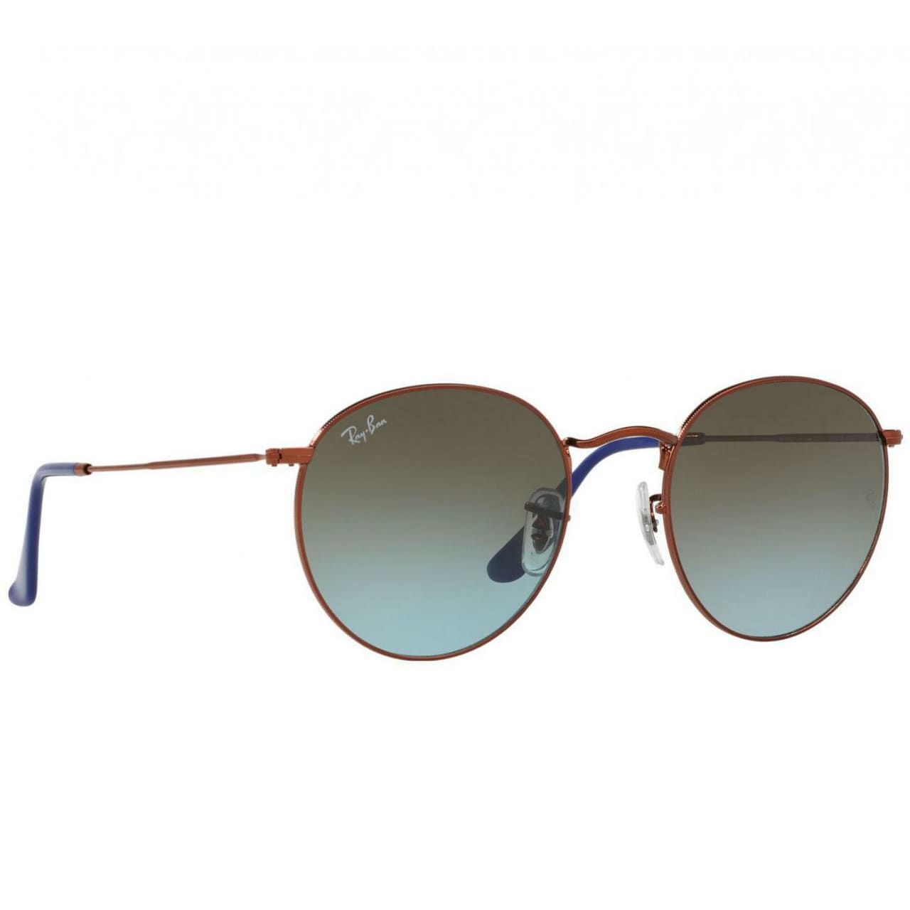 Ray-Ban RB3447 900396 Round Metal Bronze Copper Sunglasses Frames with Blue Brown Gradient Lenses 8053672684377