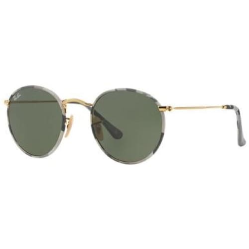 Ray-Ban RB3447JM-171 Round Camouflage Gold Tone Metal Frame 