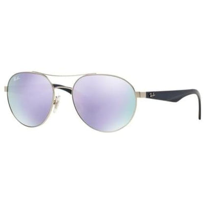 Ray-Ban RB3536-019/4V Round Lilac Mirror Silver / Blue Frame