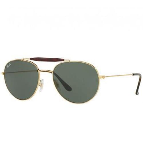 Ray-Ban RB3540-001 Gold Round Green Classic G-15 Lens Metal 