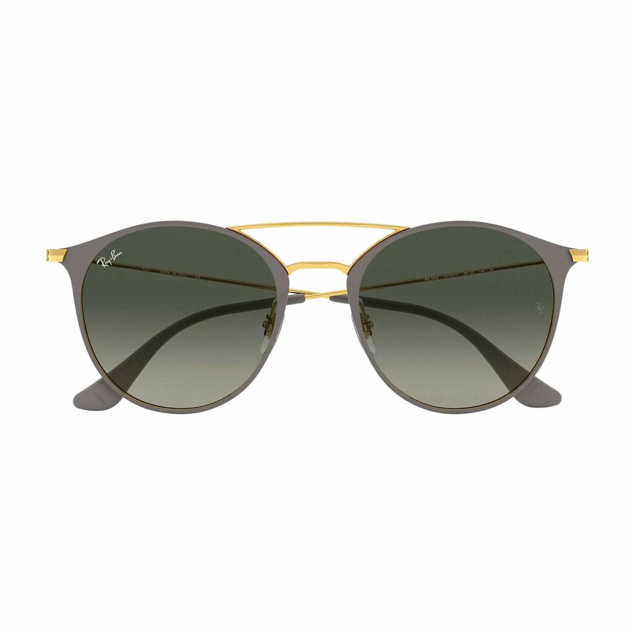 Ray-Ban RB3546-9174/71 Grey Gold Round Grey Gradient Lens Sunglasses 8056597081665