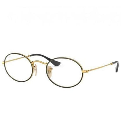 Ray-Ban RB3547V-2991 Black Gold Oval Unisex Metal Eyeglasses