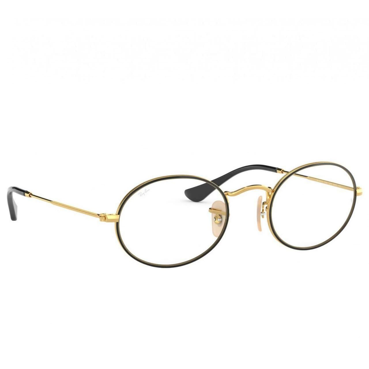 Ray-Ban RB3547V-2991 Black Gold Oval Unisex Metal Eyeglasses 8053672882643