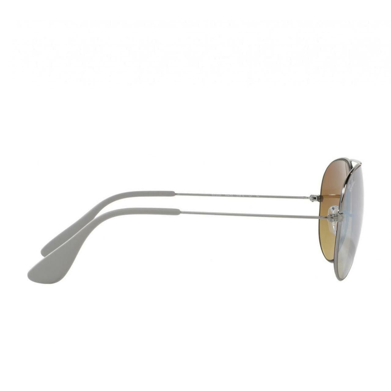 Ray-Ban RB3558 004/B8 Gunmetal Pilot Sunglasses Frames with Silver Gradient Flash Lenses 8053672695861