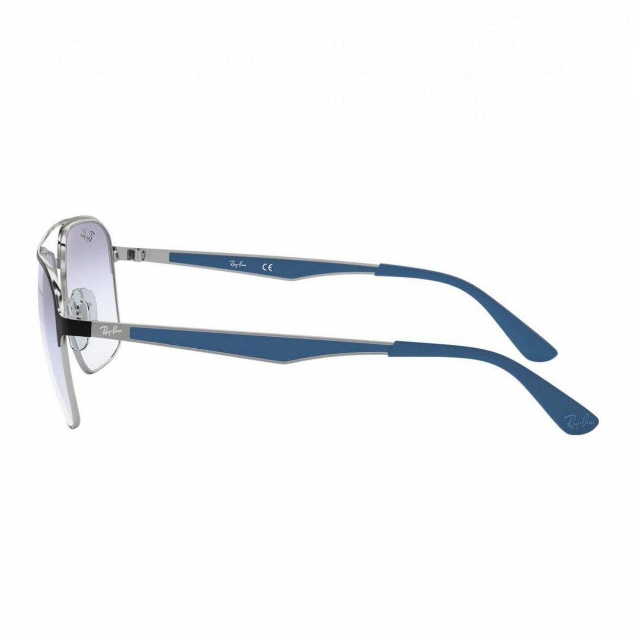 Ray-Ban RB3570-910919 Black Silver Square Light Blue Gradient Lens Sunglasses 8053672927023