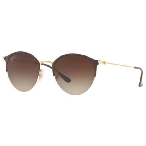 Ray-Ban RB3578-900913 Round Brown Gradient Lens Brown Gold 