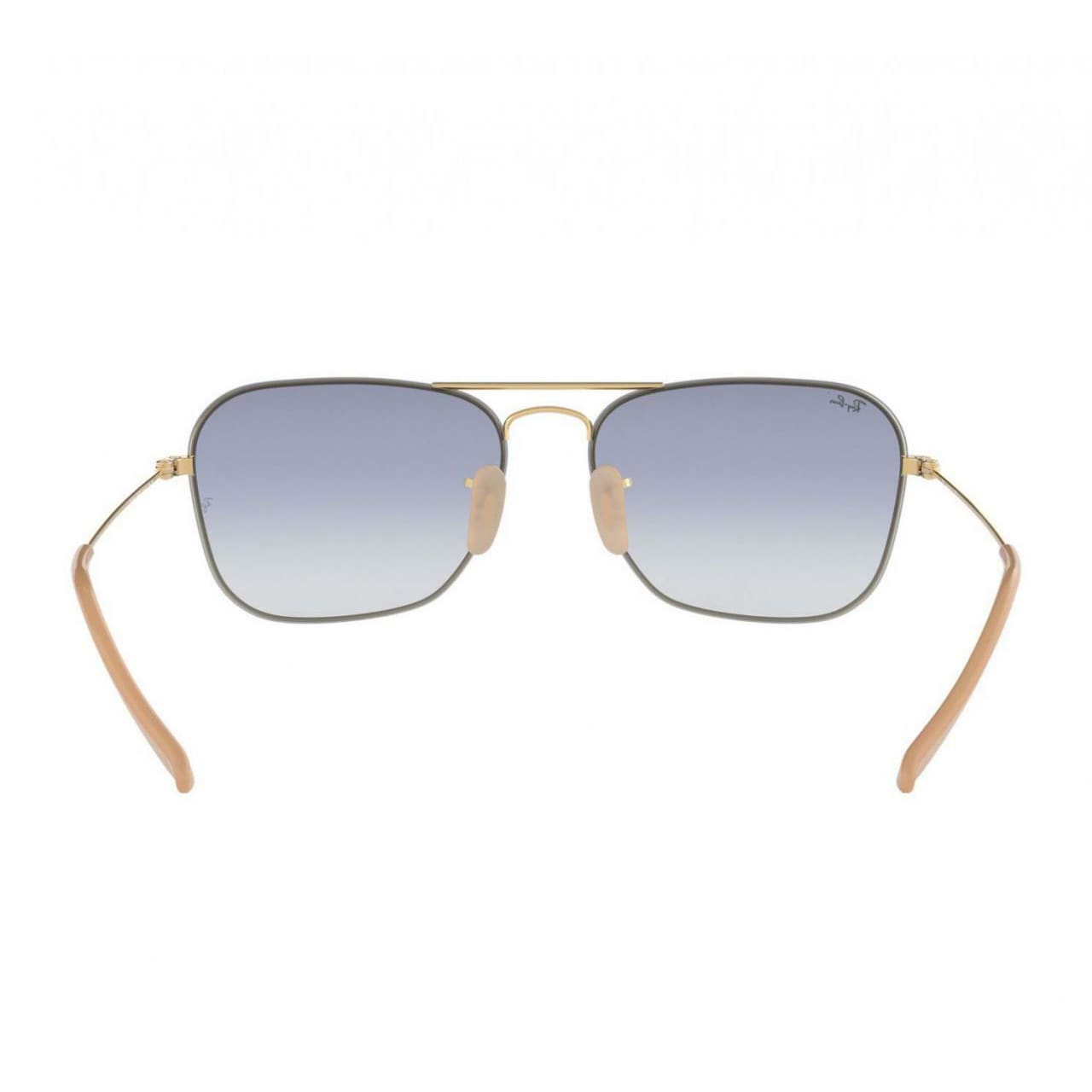 Ray-Ban RB3603-001/19 Icons Gold Square Light Blue Gradient Lens Sunglasses 8053672877861