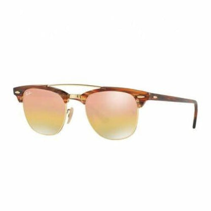 Ray-Ban RB3816-1237I1 Clubmaster Light Brown Browline Pink 
