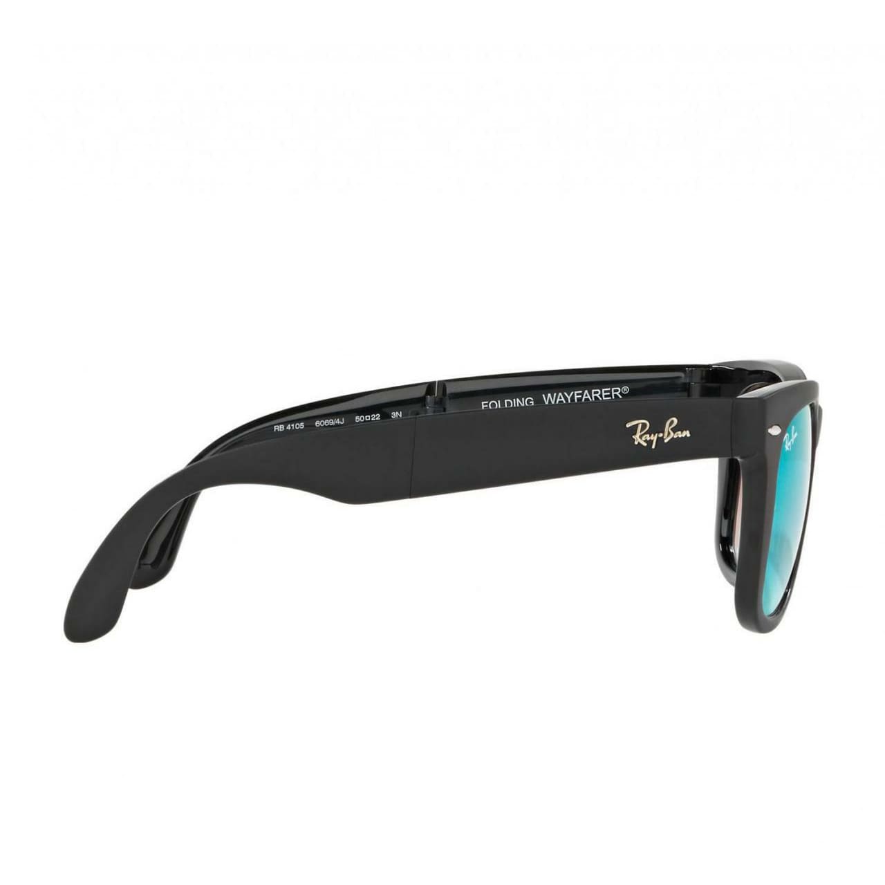 Ray-Ban RB4105-60694J Wayfarer Black Square Green Gradient Flash Lens Sunglasses 8053672604153